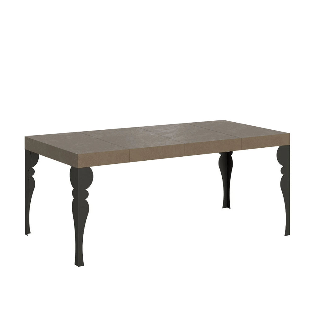 Tavolo Allungabile 90-246x90x77 cm Paxon Premium Tortora Telaio Antracite