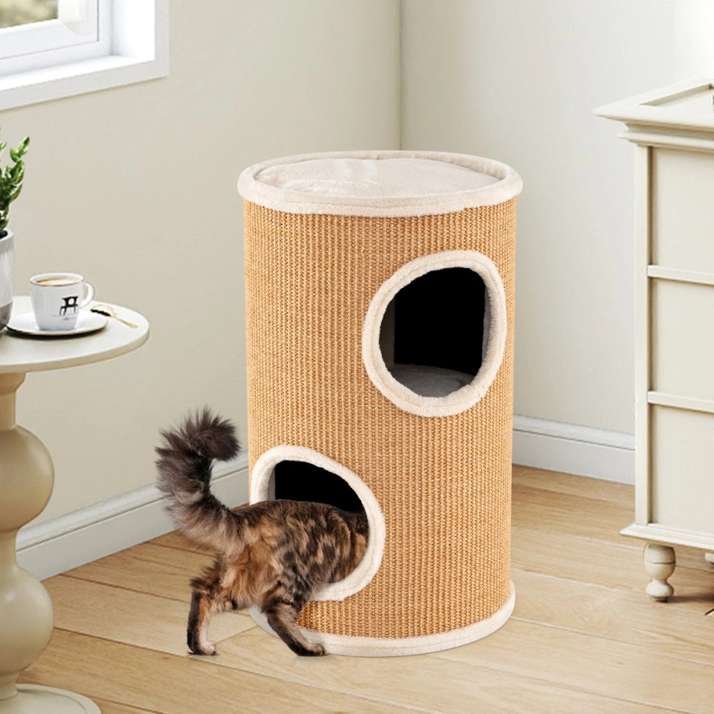 Condo per gatti rifugio moderno per animali domestici da interno, Condo multi-livello con tappetino per graffi in sisal-Alberi Tiragraffi