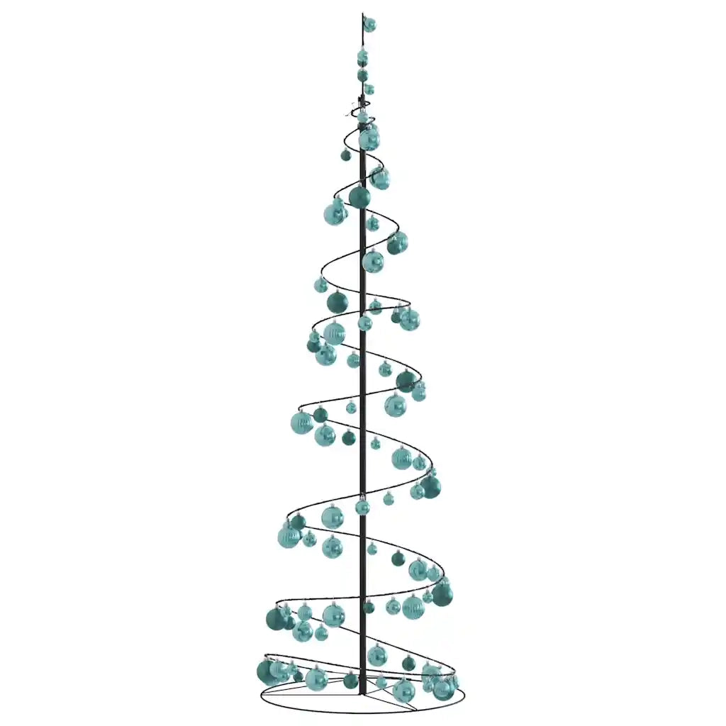Albero di Natale a LED con Palline 120 LED Bianco Caldo 180 cm 3318578