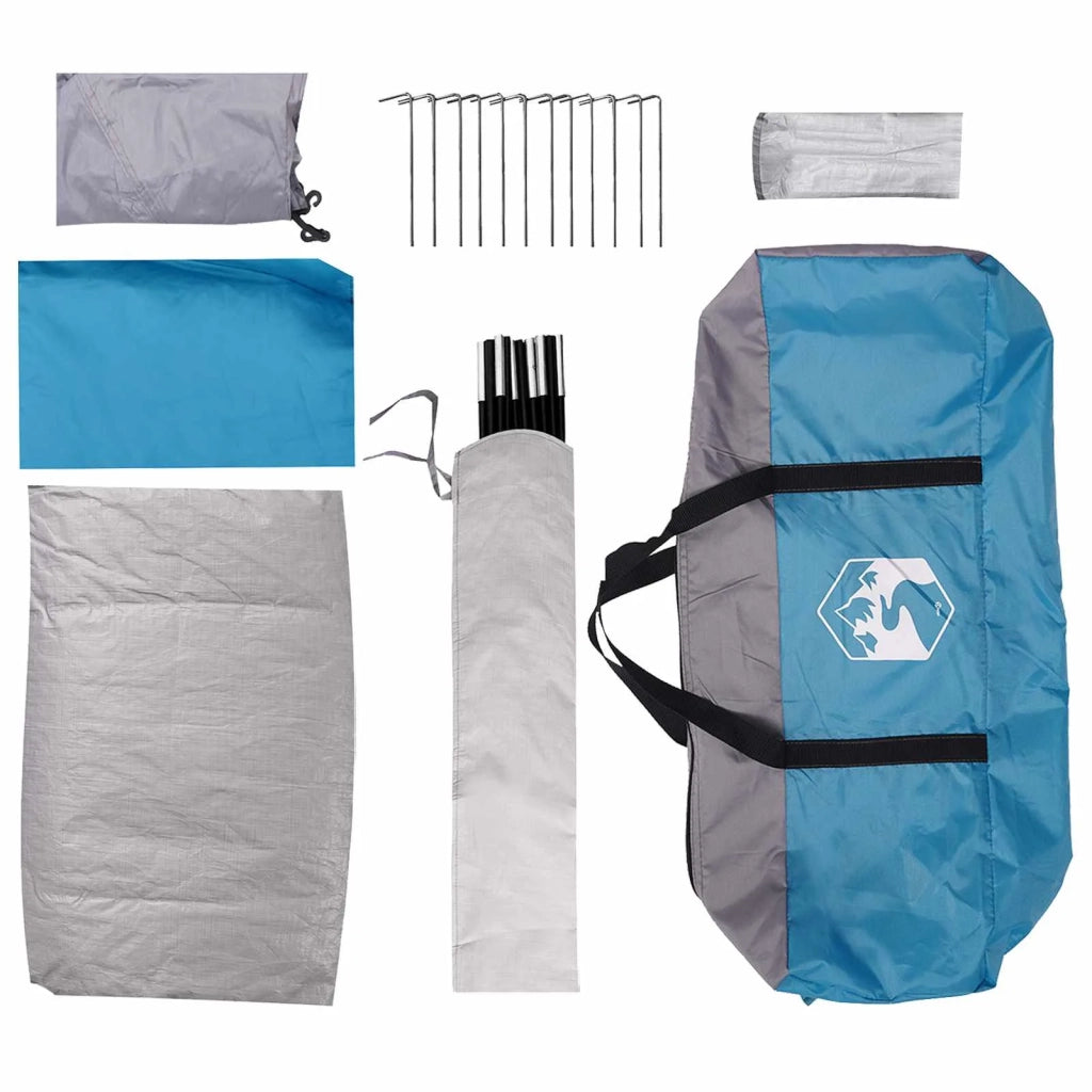 Tenda da campeggio con tetto Blu 6 persone Poliestere e Acciaio 42028653