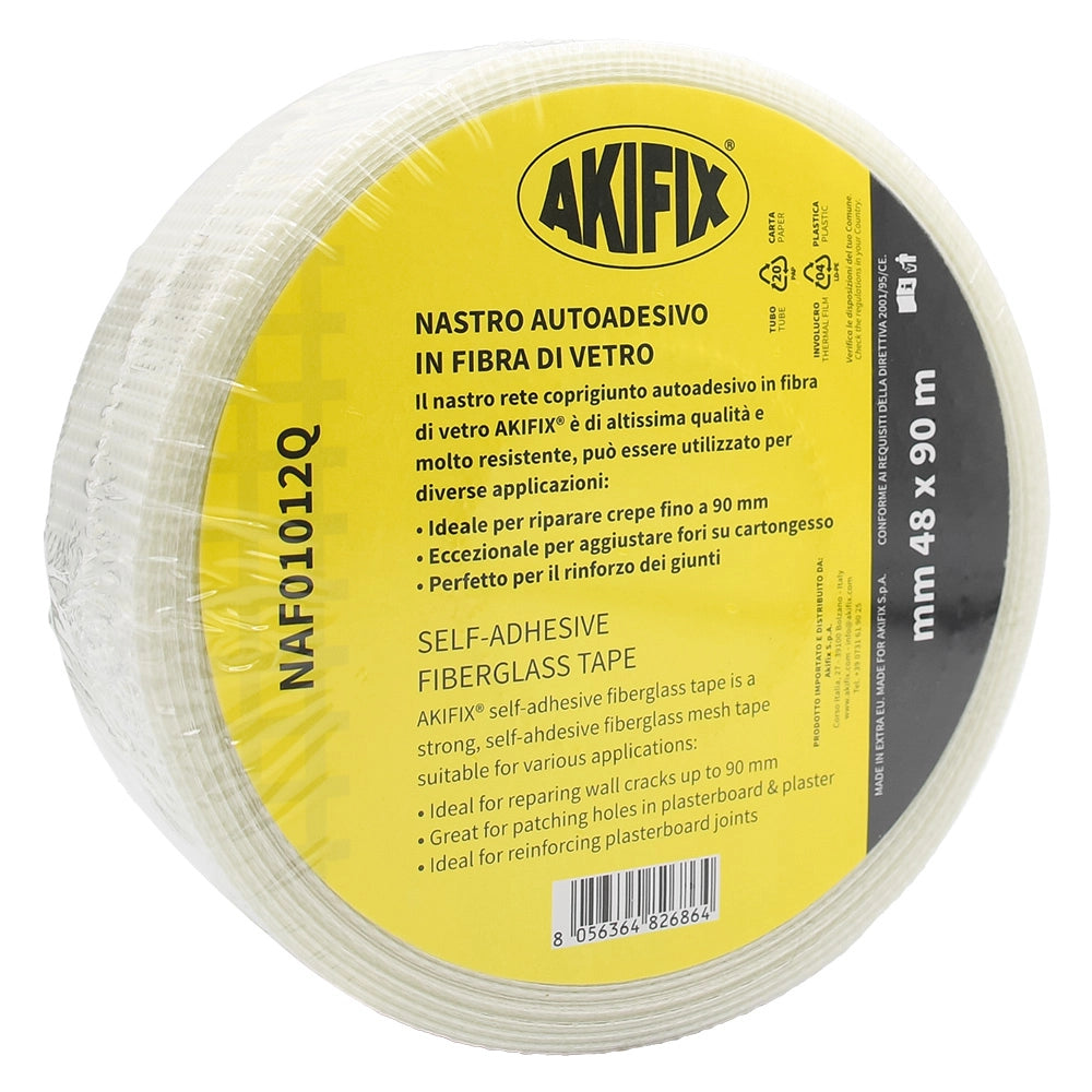 NASTRO A RETE RINFORZO GIUNTI IN FIBRA DI VETRO mm 48 x mt. 90  - AKIFIX