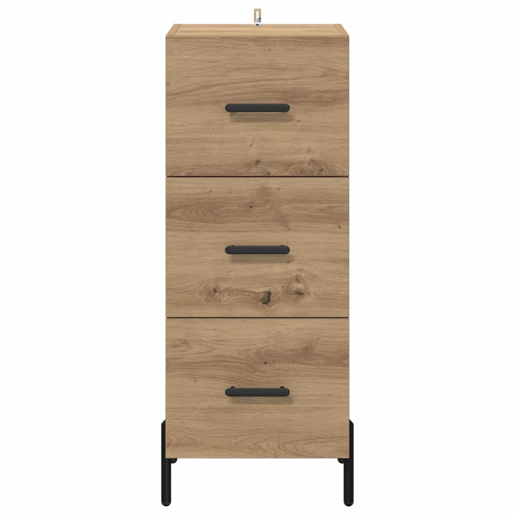 Credenza | Madia | Buffet da pranzo | Armadio da pranzo rovere artigianale 34 x 34,5 x 90 cm Legno multistrato