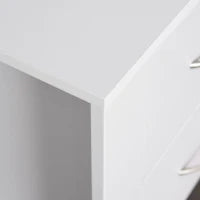 Comodino Moderno in Legno con 2 Cassetti per Camera da Letto, 48x39x54cm, Bianco