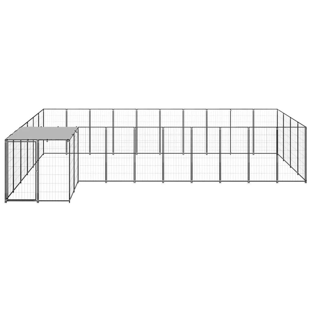 Recinto per animali da esterno per cani 13,31 m² 110 cm acciaio nero 02_0000494