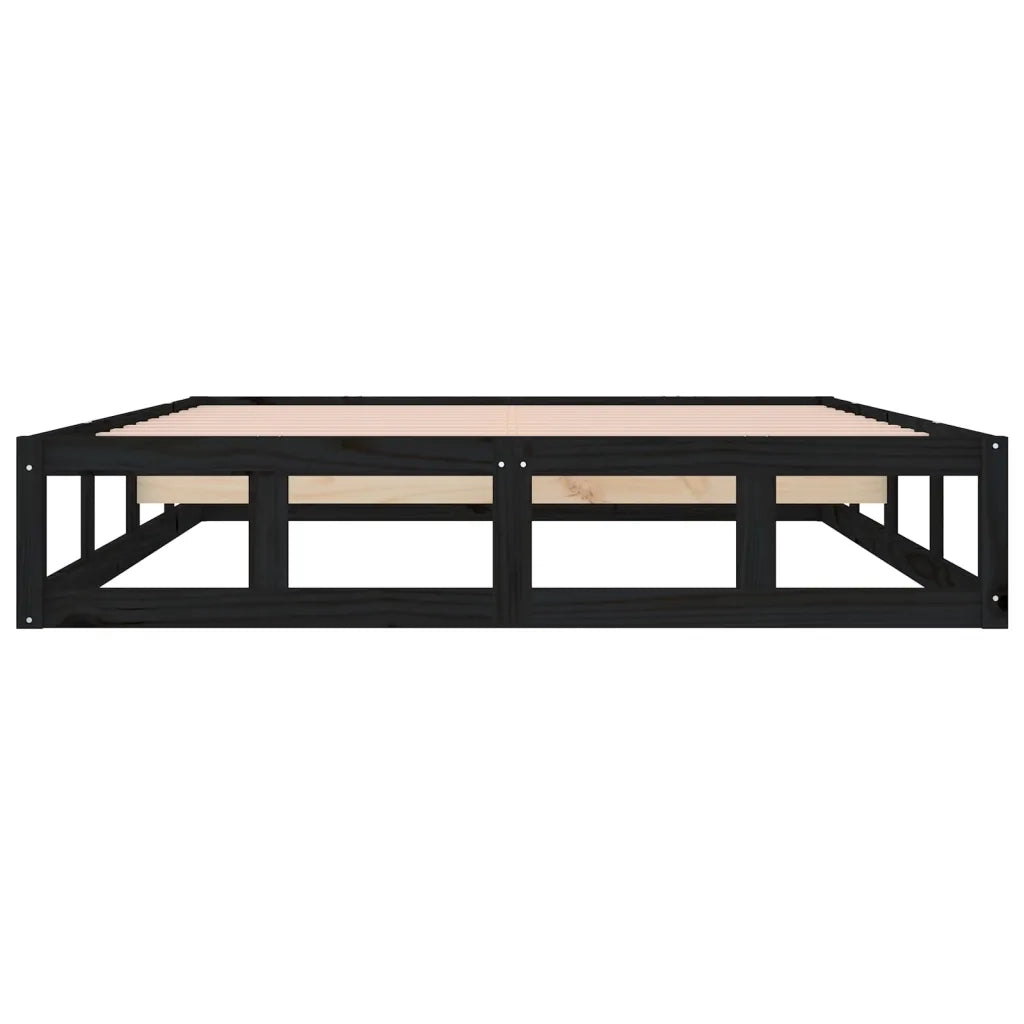 Giroletto Nero 180x200 cm Super King in Legno Massello