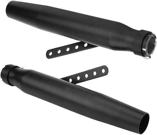 Uitlaatdemper Retrostijl per Motorfiets - Diameter 39-46 mm - Uitlaat Gladdere - Spuitverf Nera - Adatto per la maggior parte dei Modelli Motociclistici