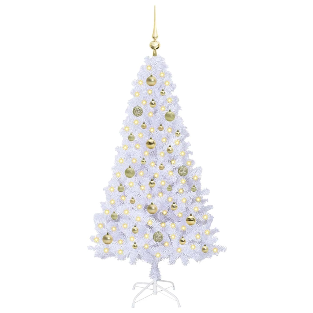 Albero di Natale | Decorazioni natalizie artificiale Bianco 150 cm PVC e Acciaio
