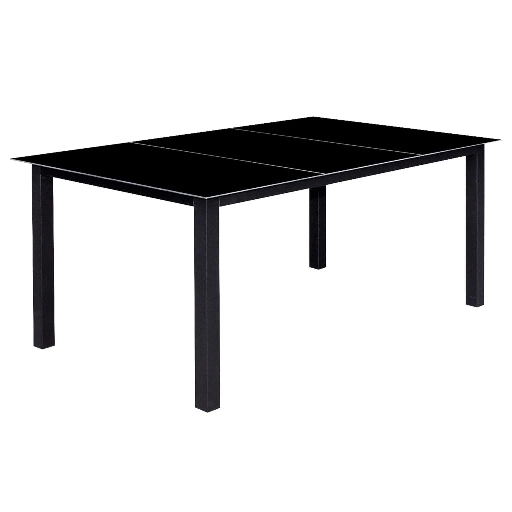 Set da Pranzo da Giardino 9 pz Pieghevole in Alluminio Nero