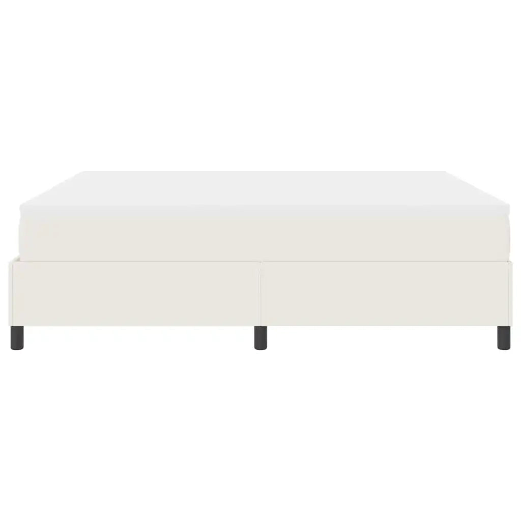 Letto a molle Crema e Bianco 180 x 200 cm Tessuto in Cords 3337479