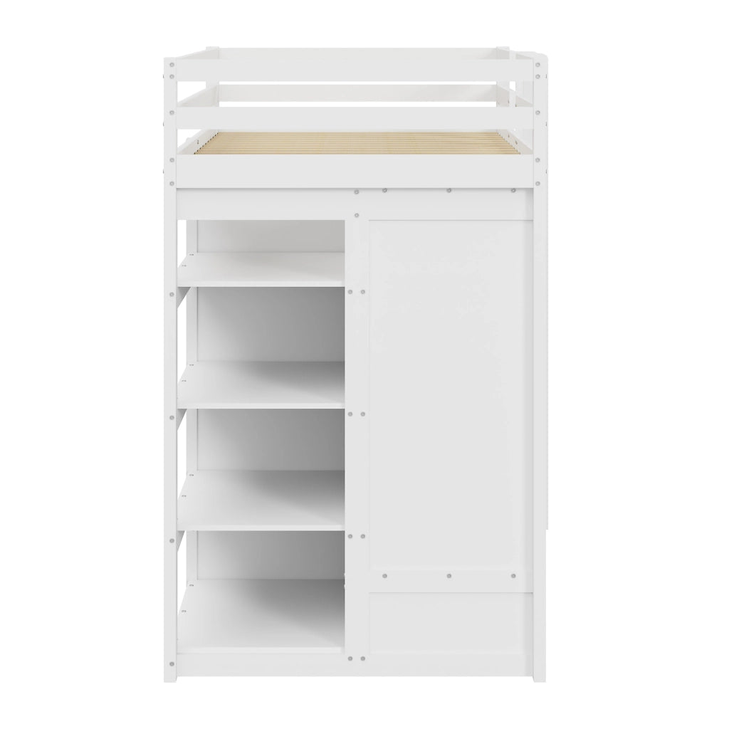 Letto a Castello 90x200 cm con Ausziehbett; Armadio; Cassetti; Ripiano in Legno Bianco