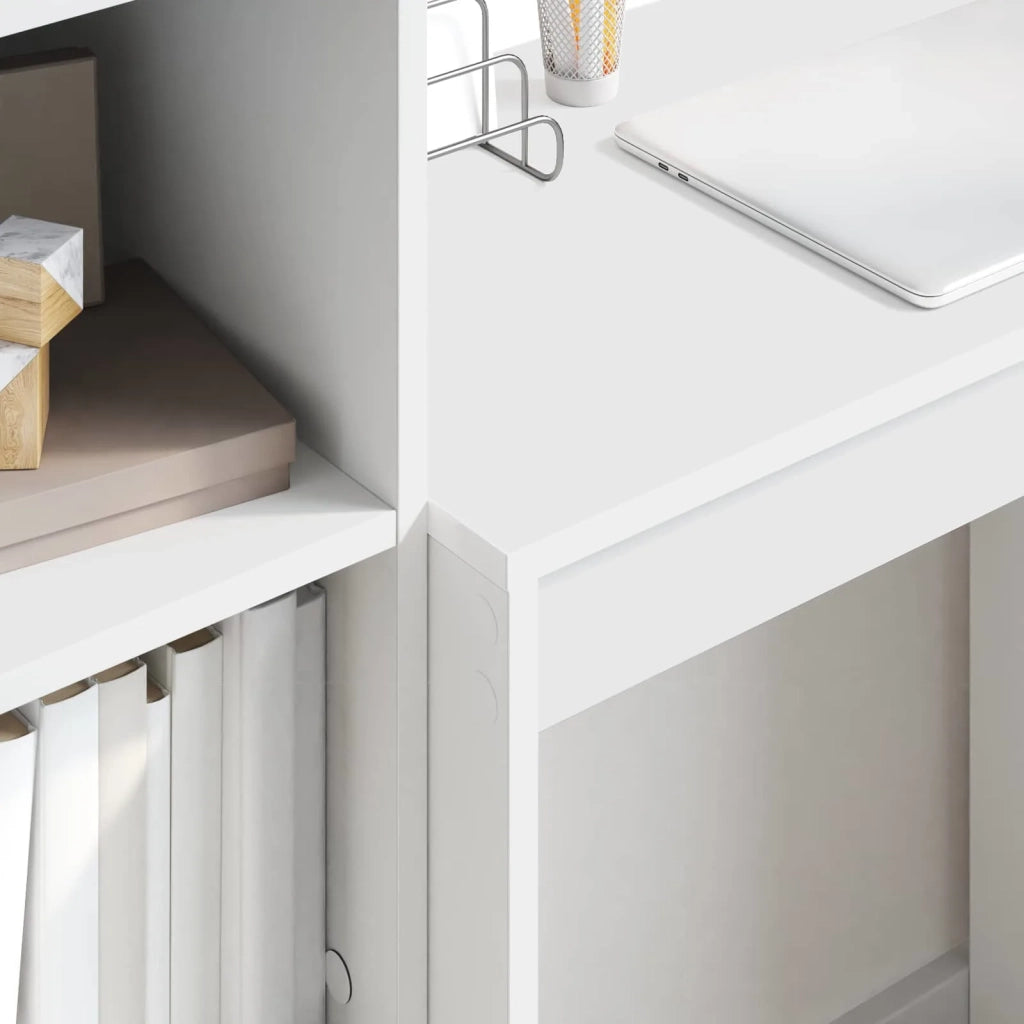 Scrivania con cassetto con lo scaffale 2 pcs Bianco 3337297