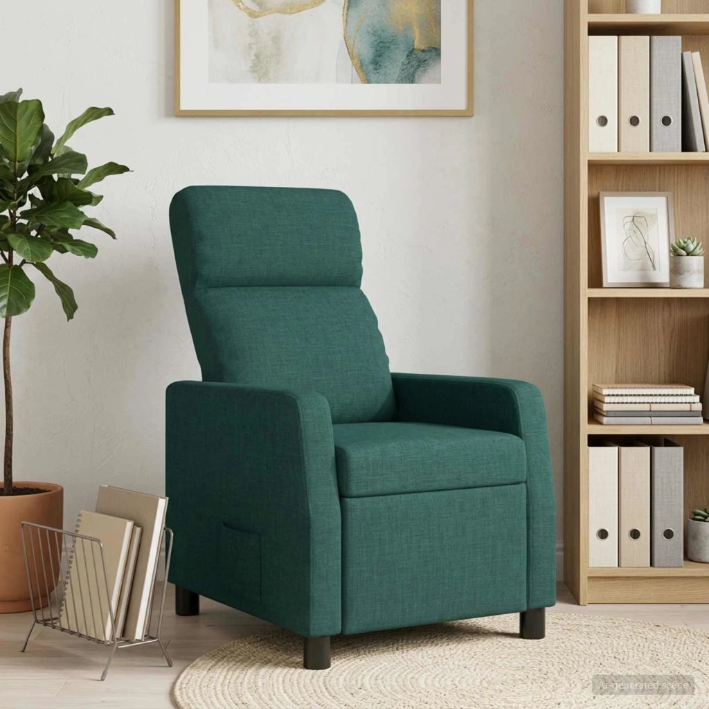 Divano Sedia-Poltrona reclinabile Verde Scuro Tessuto 675367