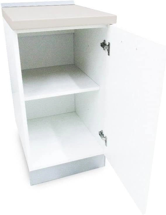 Base Cucina Componibile Bianco Lucido 45 cm con Top e Maniglia Cromo