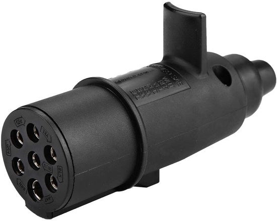 Connettore di Accoppiamento per Rimorchio - 7 Pin - 24 V - Kunststof e Messing - Adatto per Autocarri e Camper - Conforme alle Norme Europee