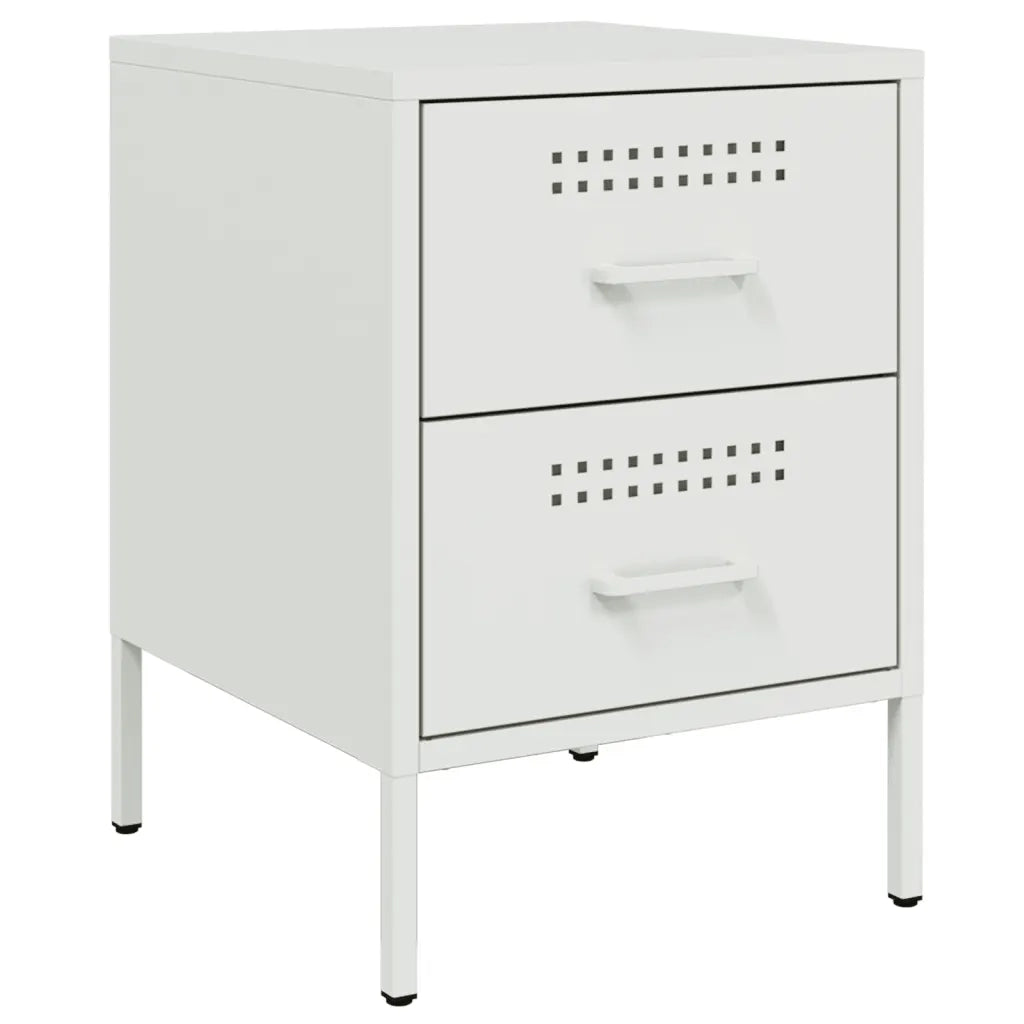 Comodino Bianco 36x39x50,5 cm in Acciaio