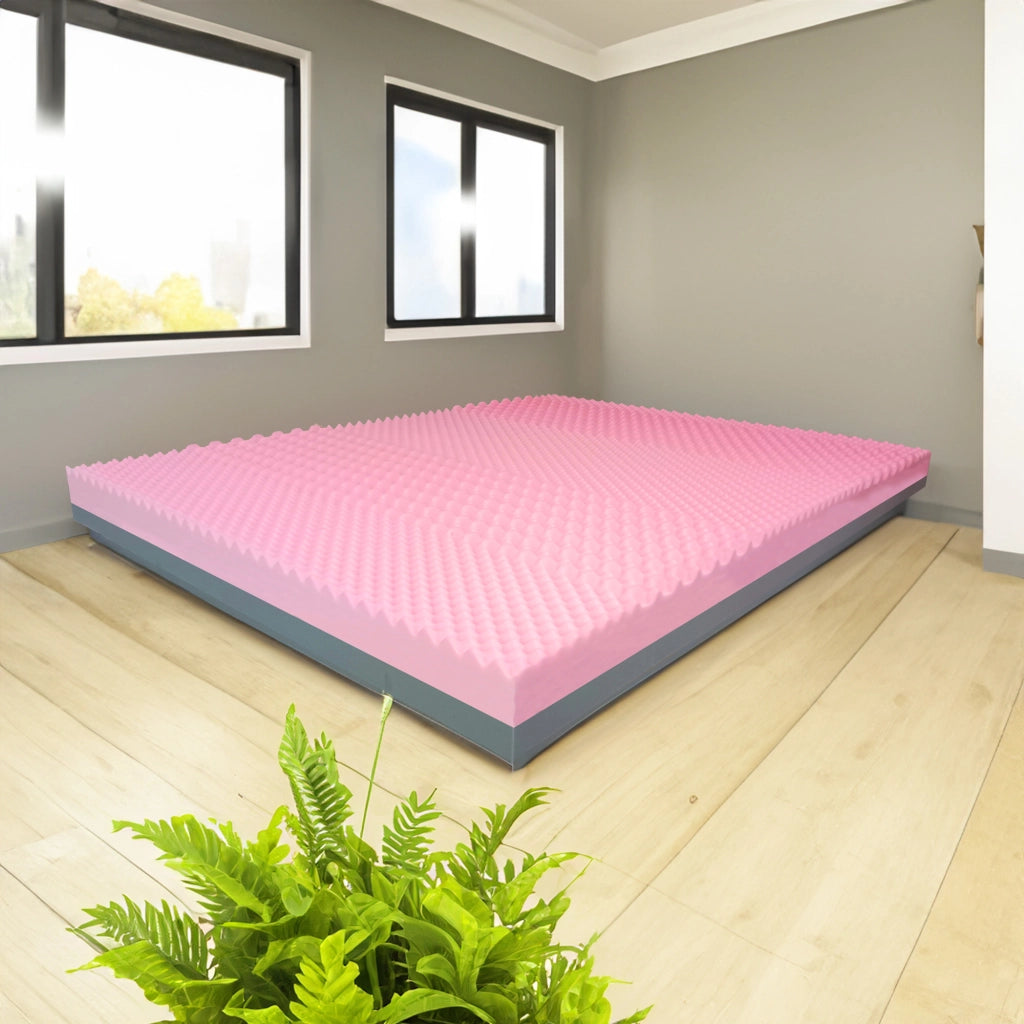 Topper MEMORY + Topper rigido ORTOPEDICO ALTO 6 cm | TOPPER MEMORY e RIGIDO Piazza e mezzo 130X200 Cm | Topper senza tessuto di rivestimento CAPOVOLGIBILE- MOD. LONDON H6