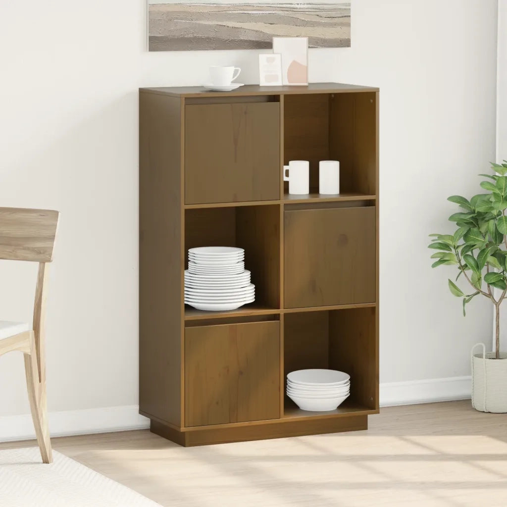 Credenza Miele 74x35x117 cm in Legno Massello di Pino