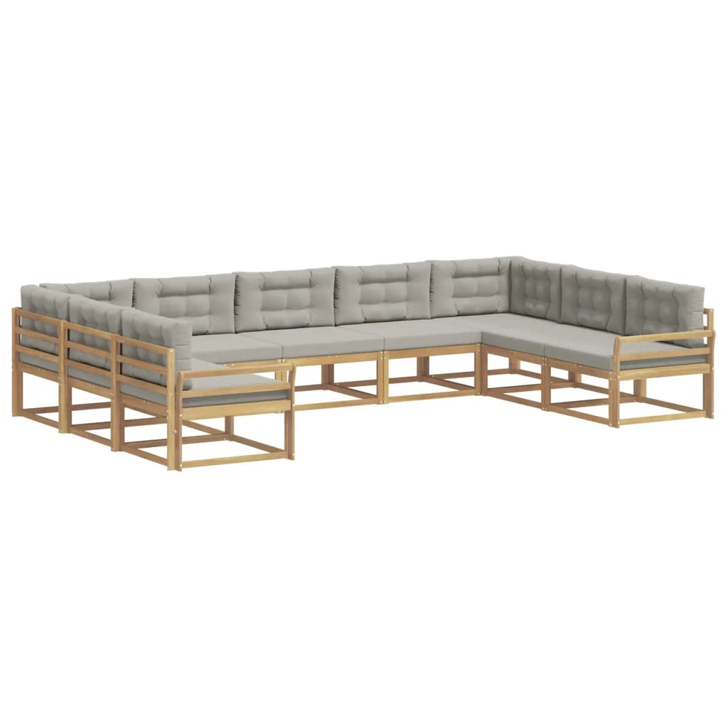 Set di divani da esterno 9 pcs Bianco e Grigio Chiaro 3387035