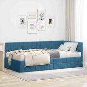 Struttura Letto Angolare con Materasso 2 pcs Blu Velluto 3393947