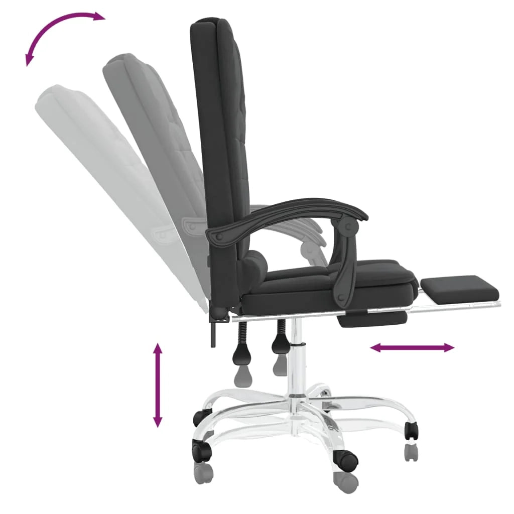 Poltrona massaggiante reclinabile per ufficio computer studio similpelle nera 02_0025413