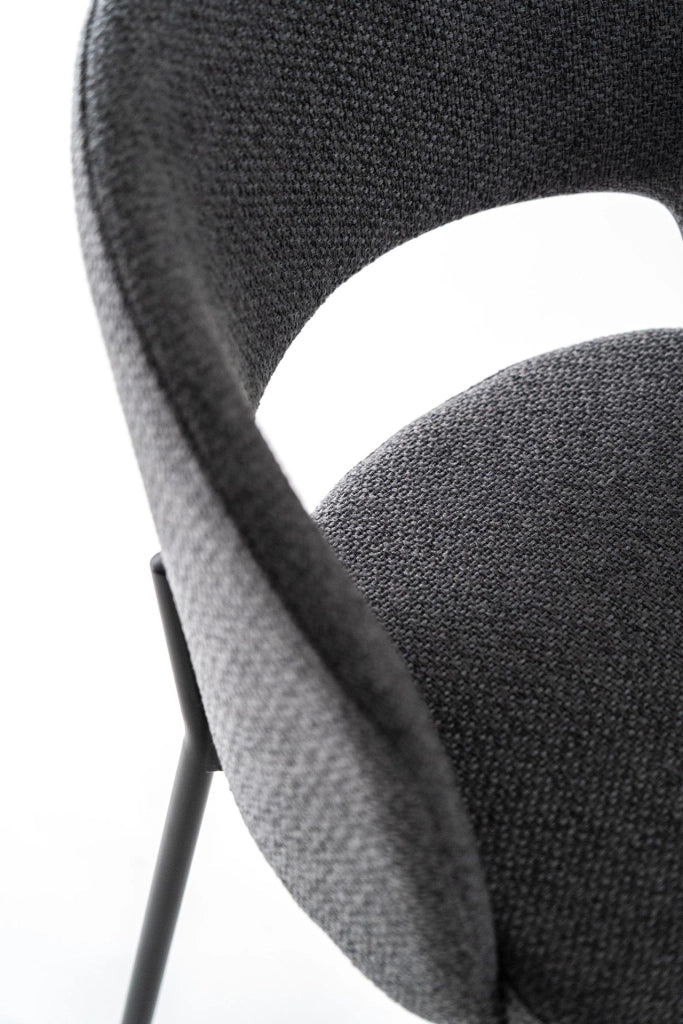 4x Sedia in tessuro grigio e gambe antracite 555x78,5h cm