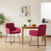 Sedie da pranzo 2 pz Velluto Rosso Vino 59 x 56,5 x 86 cm 42034297
