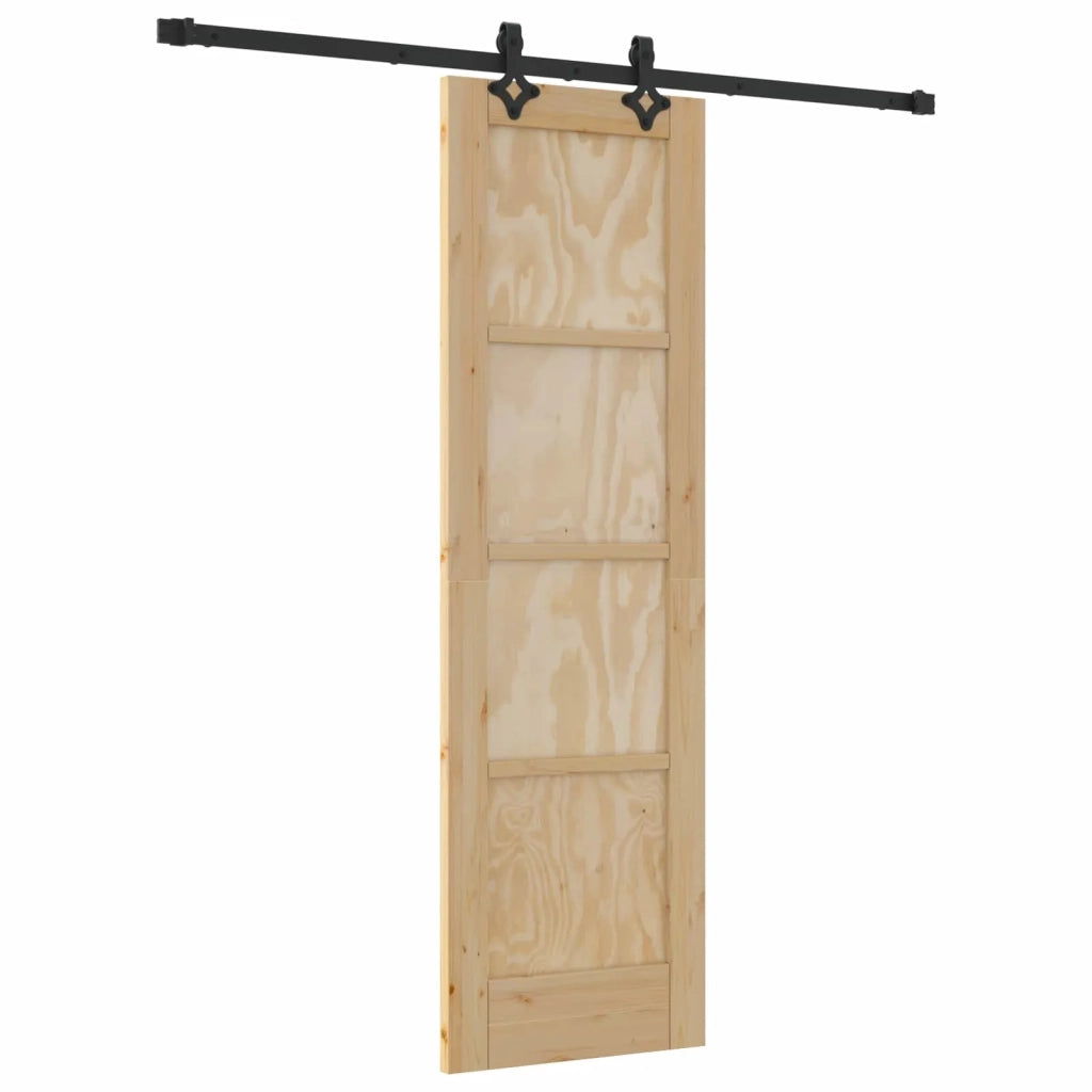 Porta scorrevole Naturale e Nero 61 x 198,5 cm 3445503