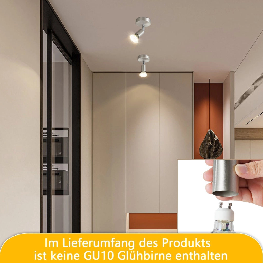ZMH Faretto da soffitto decorativi 1 luce GU10 acciaio inox nichel rotazione 330° senza lampadina