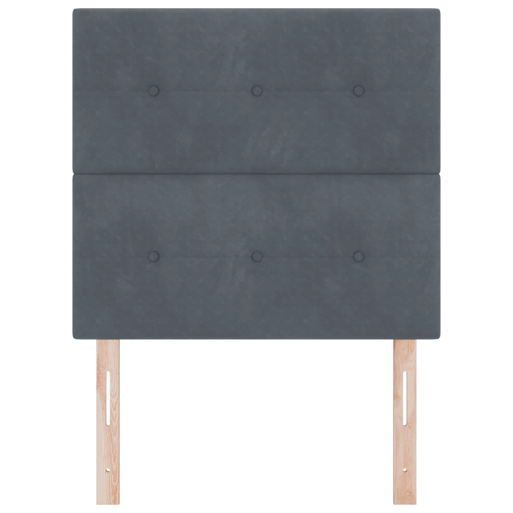 Testiera Button Tufted Grigio Scuro 80 cm in Velluto