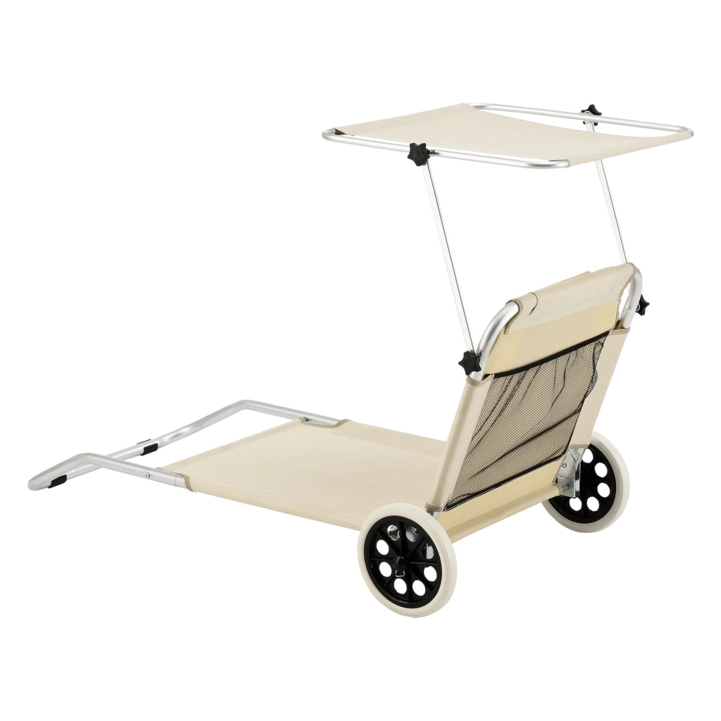 Lettino prendisole con ruote alluminio poliestere beige argento opaco 03_0006420
