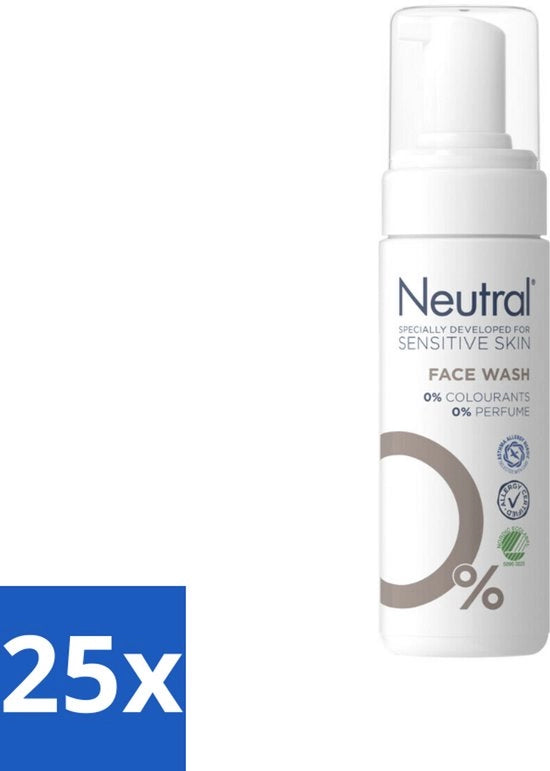 25 x Pulizia del viso - Idraulico - Pelle sensibile - Lavandino viso Parfum libero - 150 ml - Pelle sensibile - Pulizia del viso - Parfum libero - Glicerina - Testato dermatologicamente