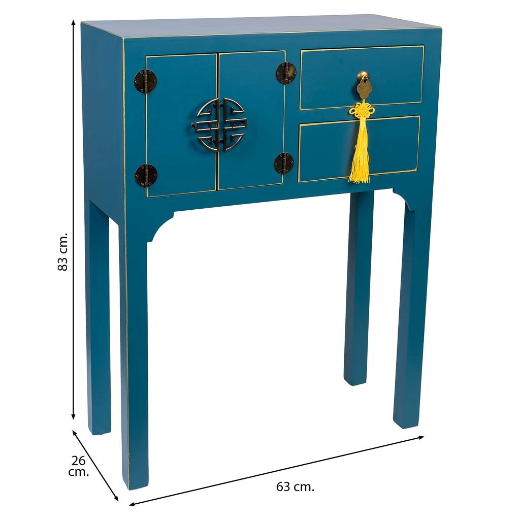 Mobile da ingresso in legno con 2 cassetti e 2 porte 63x26x83h cm