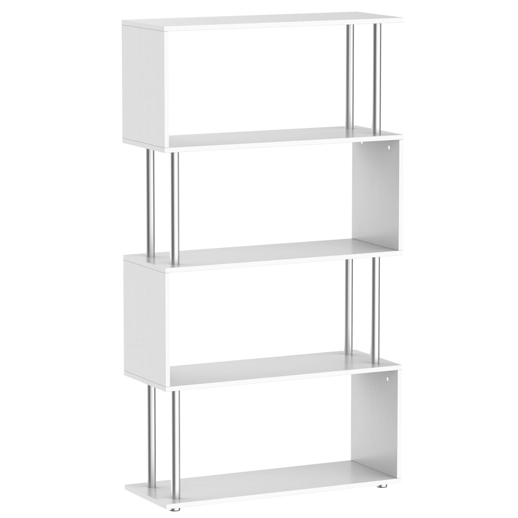 Libreria Scaffale Design Moderno 4 Ripiani ¨C zephmum ¨C Bianco 80x30x145 cm