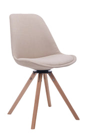 Sedia ospite Troyes Girevole Tessuto Rotondo crema,natura