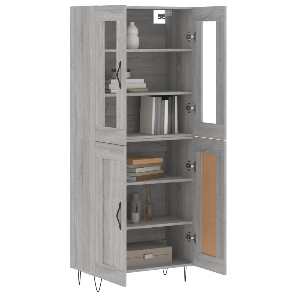 Credenza Grigio Sonoma 69,5x34x180 cm in Legno Multistrato 3198375