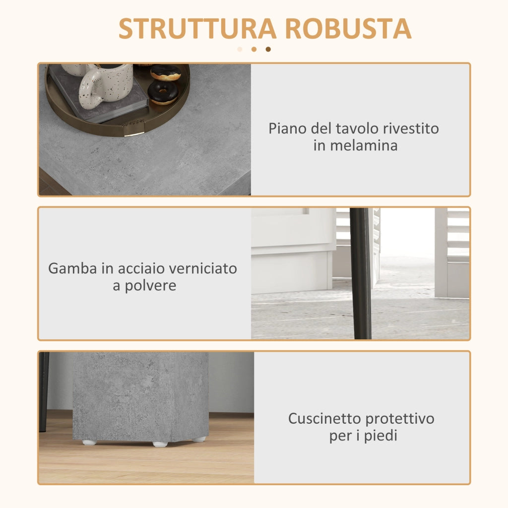 Tavolo da Pranzo con Sedie ¨C zephmum ¨C Grigio, Legno, 80x80x76 cm