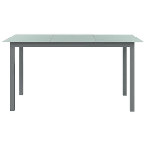 Set Mobili da Pranzo per Giardino 7 pz Alluminio Argento e Nero 3070636