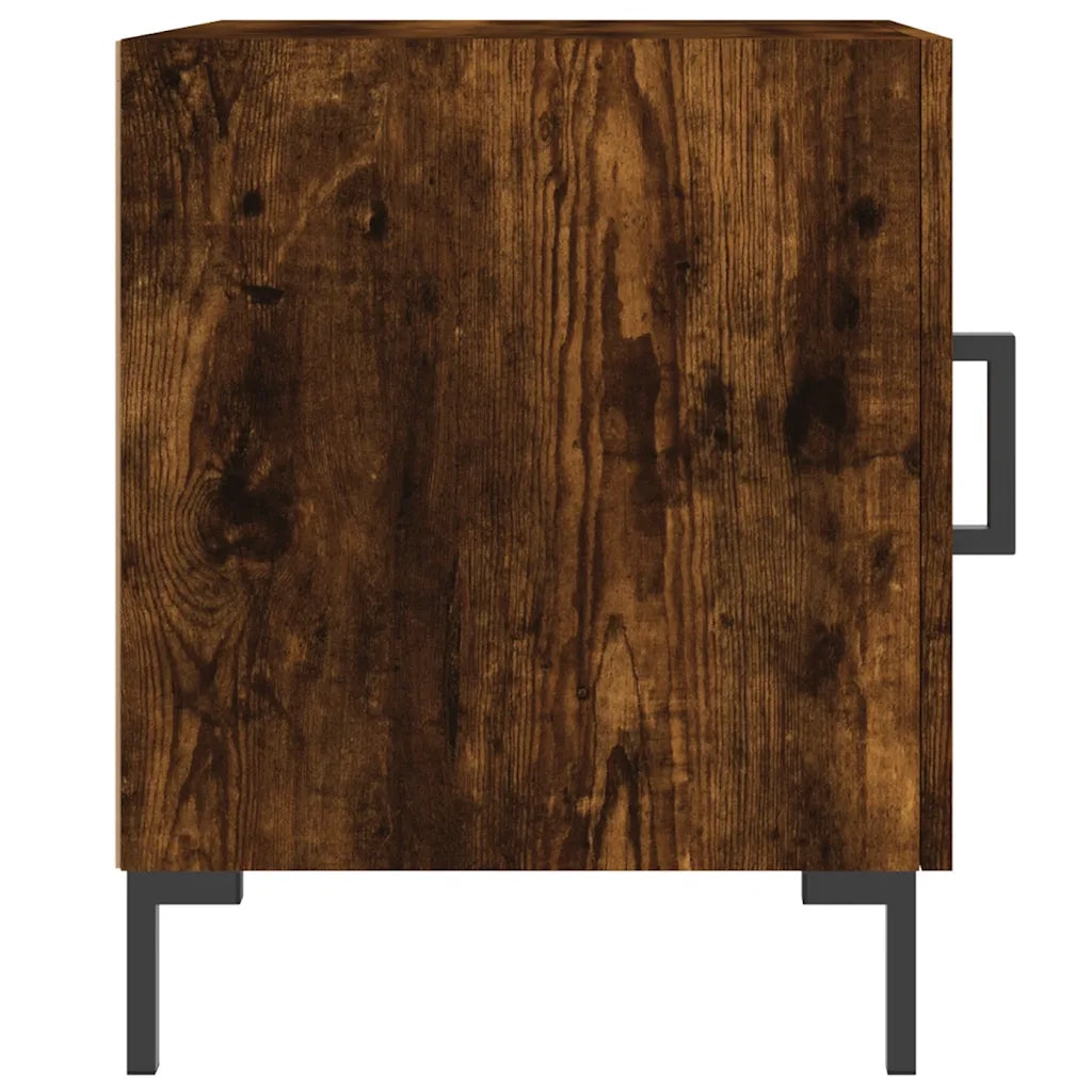 Set di 2 Comodini | Armadio da Notte | Mobiletto da notte Rovere Fumo 40x40x50 cm in Legno Multistrato