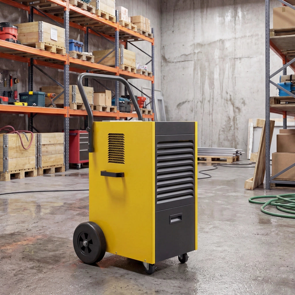 Deumidificatore 70L/Giorno ¨C Zephmum ¨C Giallo con Ruote e Maniglia