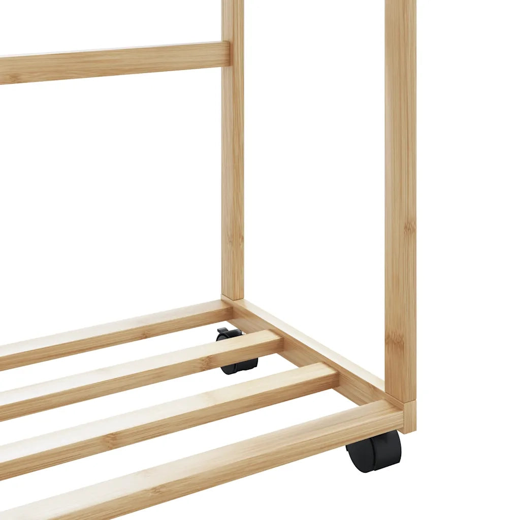 Appendiabiti con Ripiani e Ruote 90x35x155 cm in Bamb¨´ CFW7964375