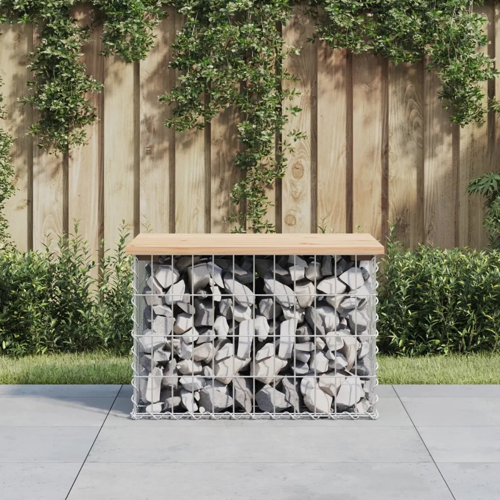 Panca Giardino Design Gabbione-Sgabello-Panca da esterno 63x44x42 cm Legno Massello Pino