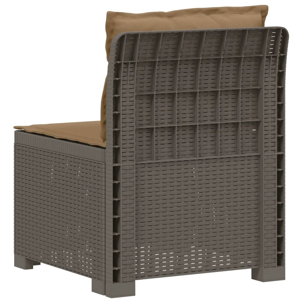 Divano da esterno-Divano da Giardino a 1 Posto con Cuscini Aspetto Rattan PP 611499