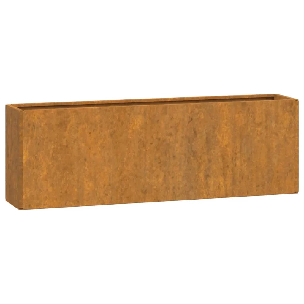 Fioriera aiuola rialzata fioriera aiuola giardino terrazza parete set da 2 acciaio corten arrugginito 53 x 10 x 17 cm marrone 02_0039118