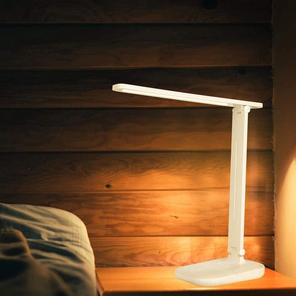 Trade Shop - Lampada Led Ricaricabile Da Tavolo Scrivania Touch Braccio Pieghevole Dt-2682 -