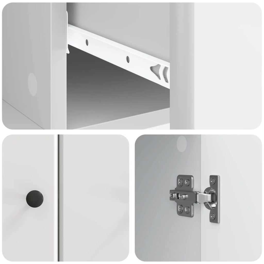Credenza Bianco Lucido 66 x 34,5 x 90 cm Legno ingegnerizzato 895549