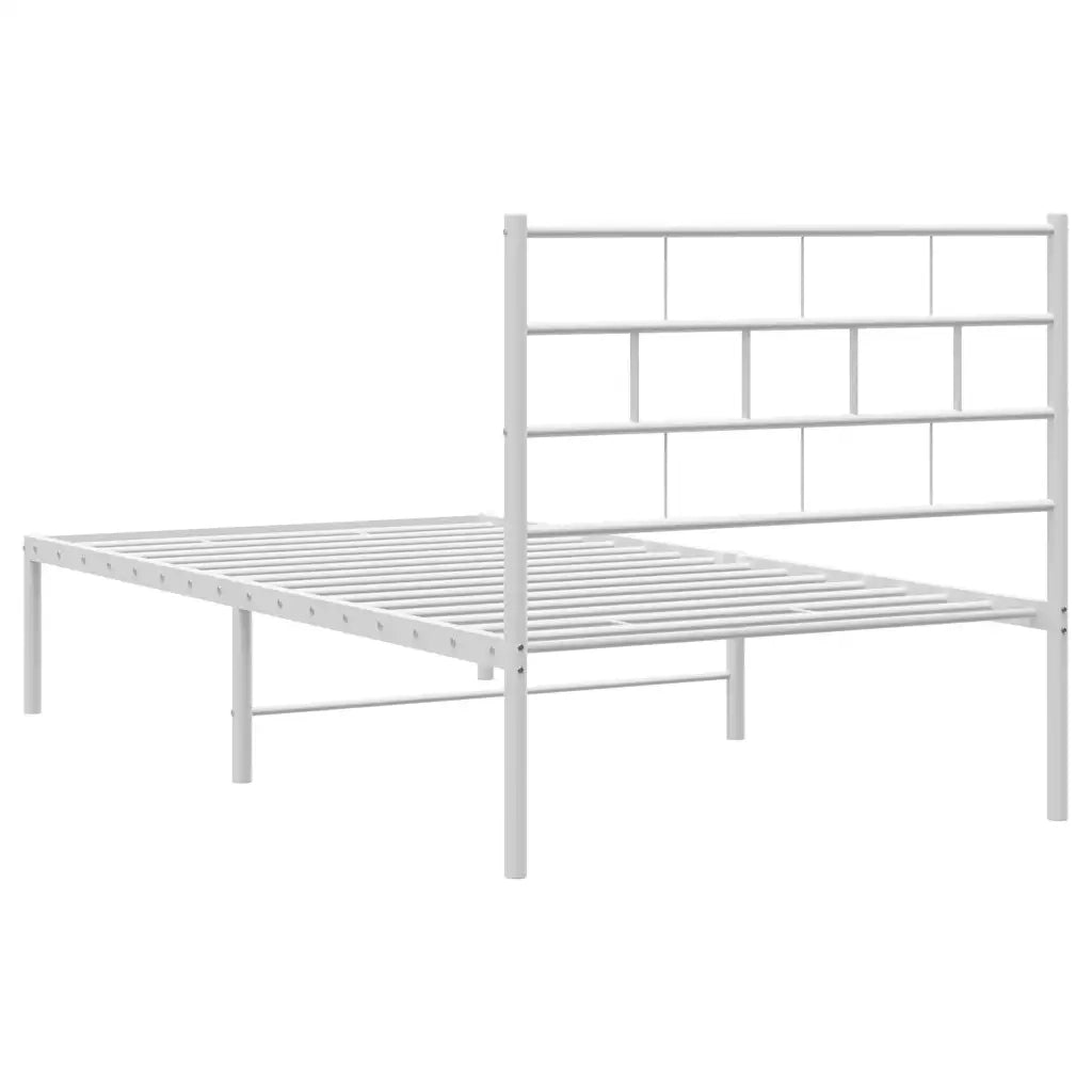 Giroletto con Testiera Metallo Bianco 100x190 cm