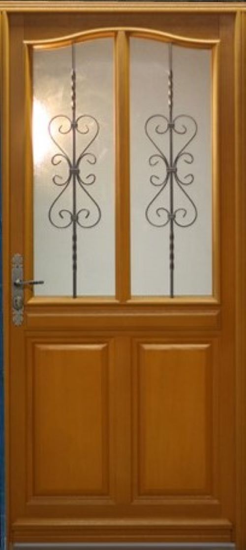 Porta d'ingresso in legno Exo 'Sandy' 215X90 lato destro venduta con maniglia e serratura senza maniglia