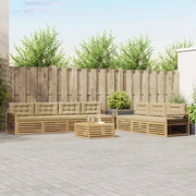 Set di divani da esterno 8 pcs Bianco e Beige 79 x 79 x 37 cm 3390178
