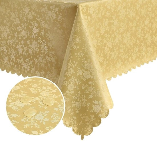 Tavolino da Natale 350x150 tovaglia dorata 350GSM grande tovaglia da tavolo tovaglia da tavolo impermeabile decorazione festiva per festa, capodanno, nuovo anno, tavola da pranzo, celebrazioni, Natale, regali, dono, Natale