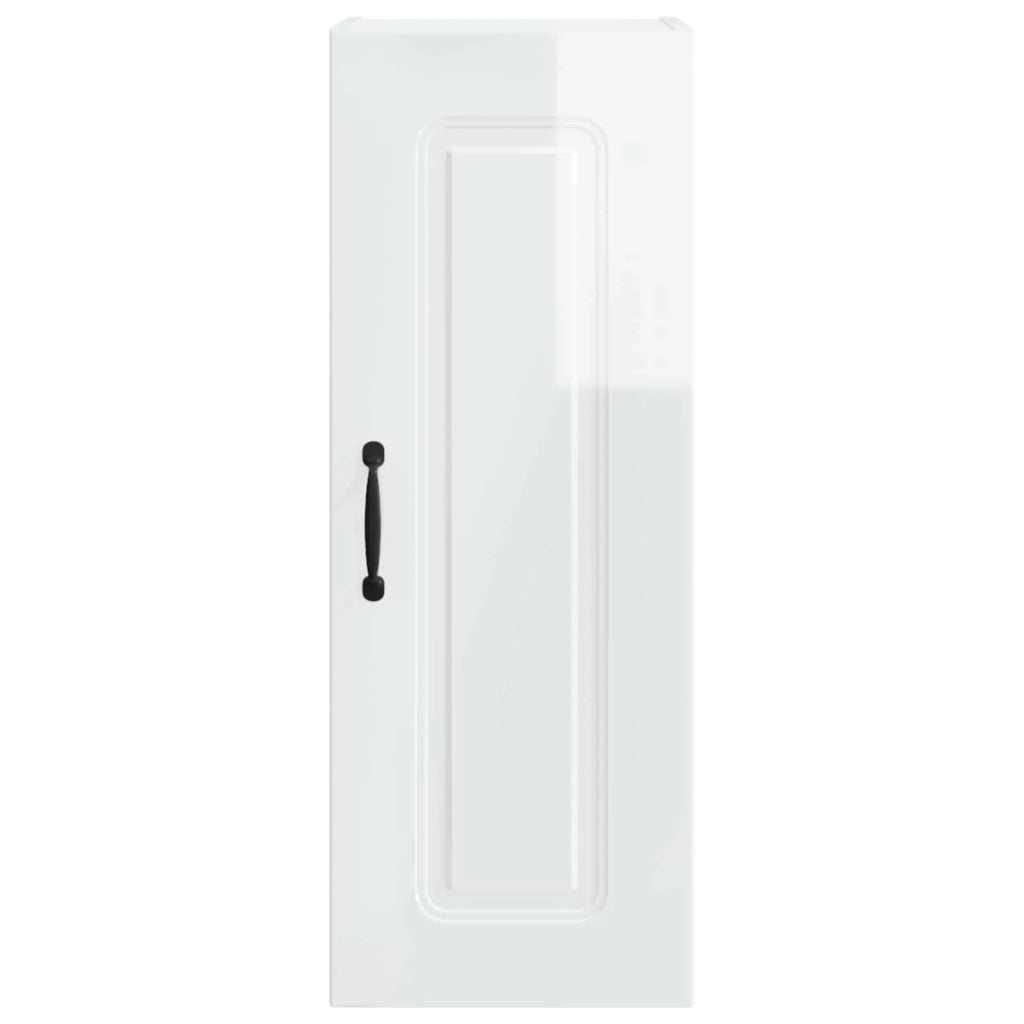 Set di 2 pensili da cucina moderni ed eleganti 30 x 31 x 80 cm in legno composito bianco lucido 02_0053692
